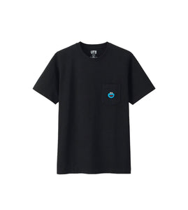 KAWS x UNIQLO x Sesame Street Cookie Monster pocket tee black