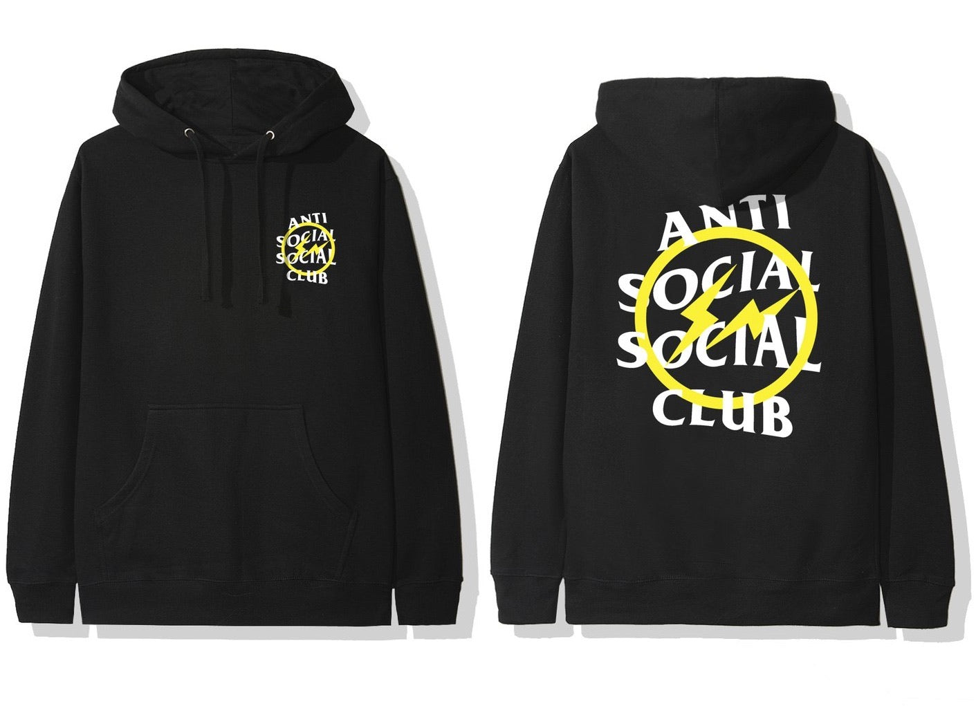 Anti Social Social Club Fragment x Assc Yellow Bolt Hoodie